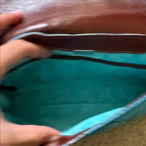 Pineda Covalin Blue and Brown Floral Crossbody Bag - Picture 5 of 8